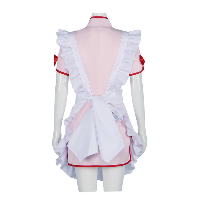 Ranma ½ Shampoo Cosplay Costume Women Pink Cheongsam Apron