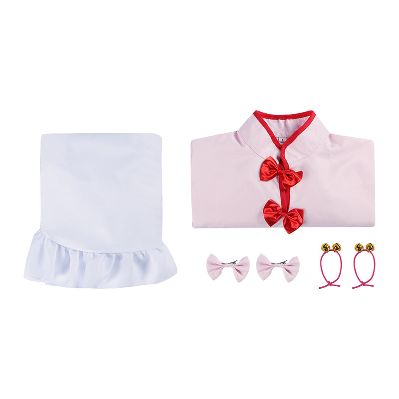 Ranma ½ Shampoo Cosplay Costume Women Pink Cheongsam Apron