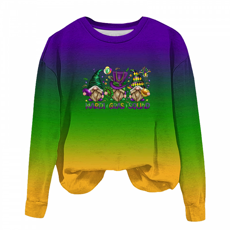 Round Neck Sweatshirts Feather Printing Comfortable Carnival Sweater