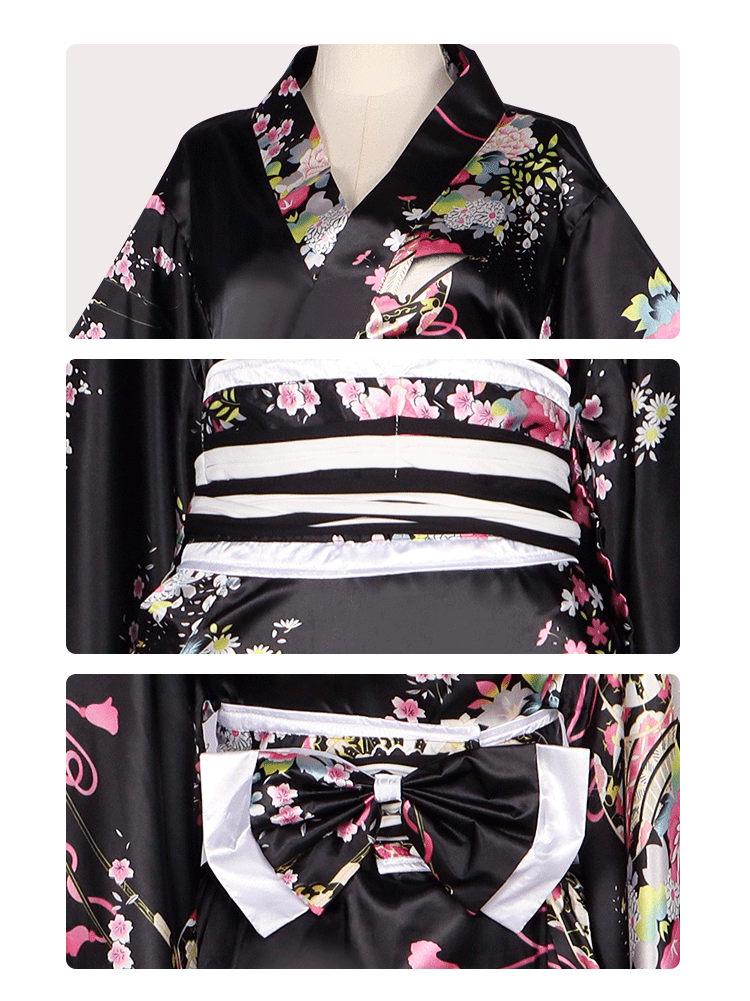 Sakura Pattern Bathrobe Japanese Traditional Yukata Cosplay Kimono