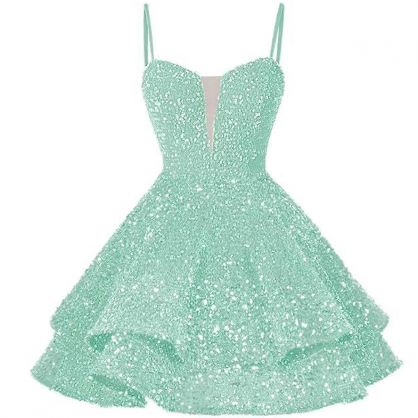 Sequin Homecoming Dress Tiered for Teens Sparkly Lace Up Cocktail Gown