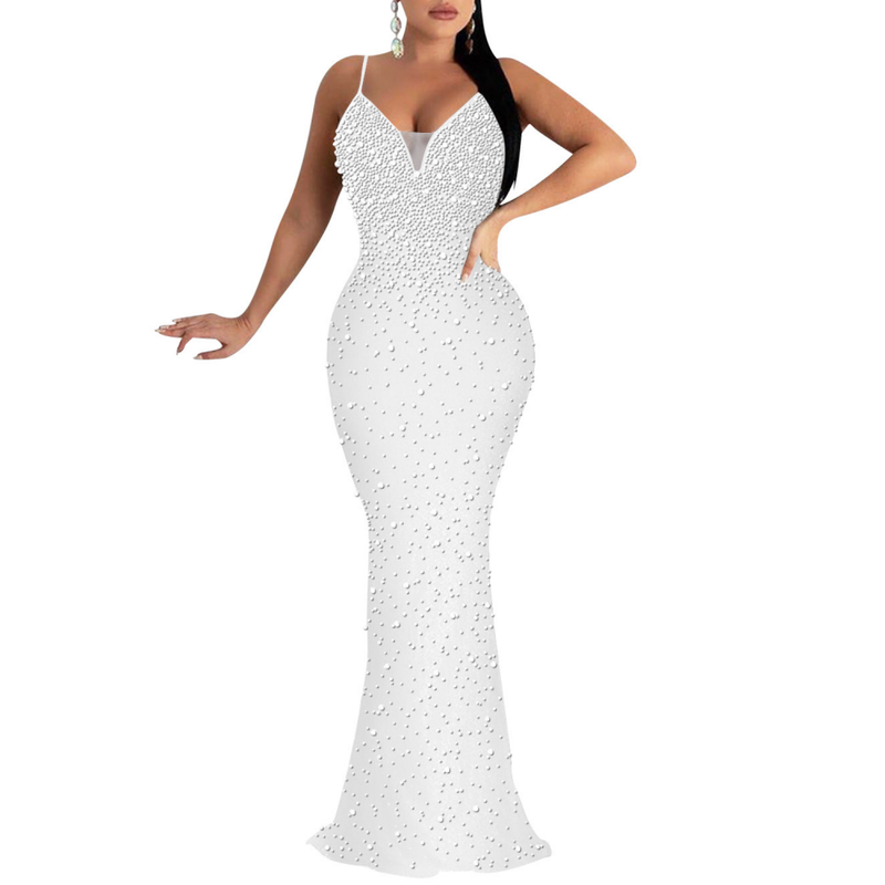 Sequin Sparkly Rhinestone Mermaid Cocktail Party Bodycon Evening Dress