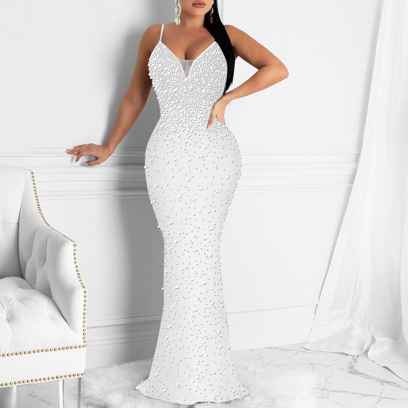 Sequin Sparkly Rhinestone Mermaid Cocktail Party Bodycon Evening Dress