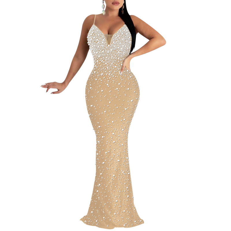 Sequin Sparkly Rhinestone Mermaid Cocktail Party Bodycon Evening Dress