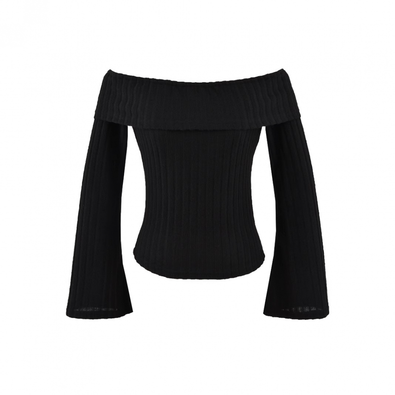 Sexy Off The Shoulder Women Knit Sweater Trendy Slim Fit Tops