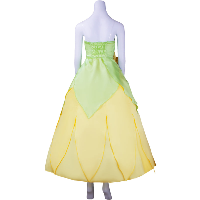 Sexy Strapless Princess Tiana Cosplay Costume Ball Gown