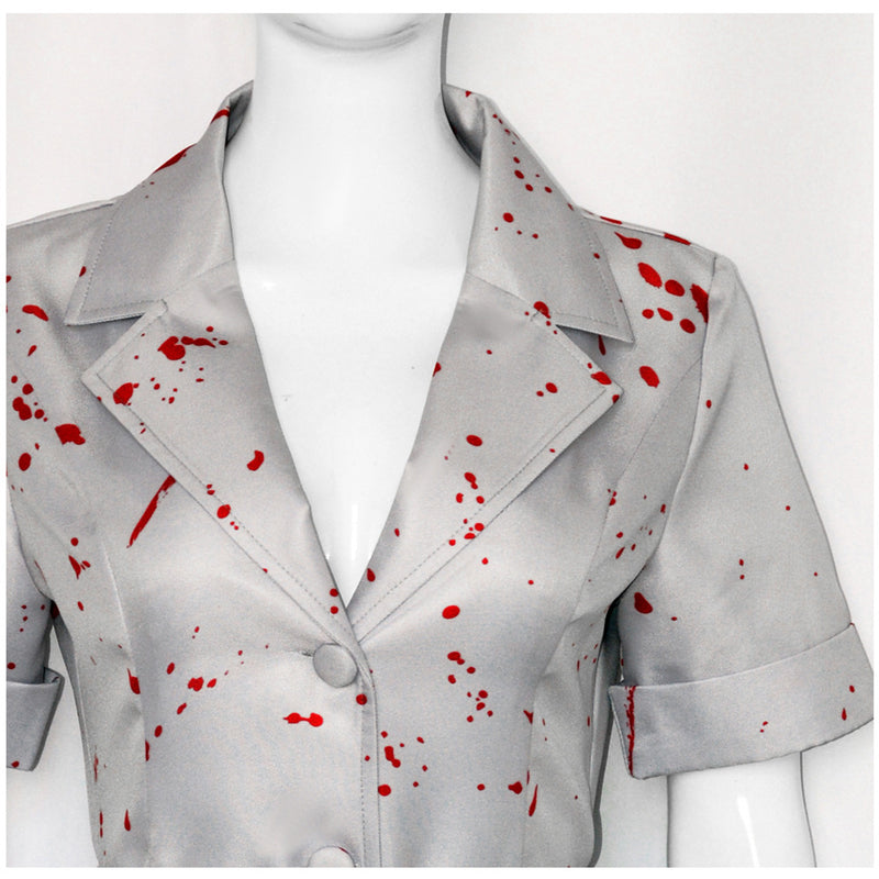 Silent Hill 2 Nures Cosplay Costumes Female Ghost with Blood White Dress