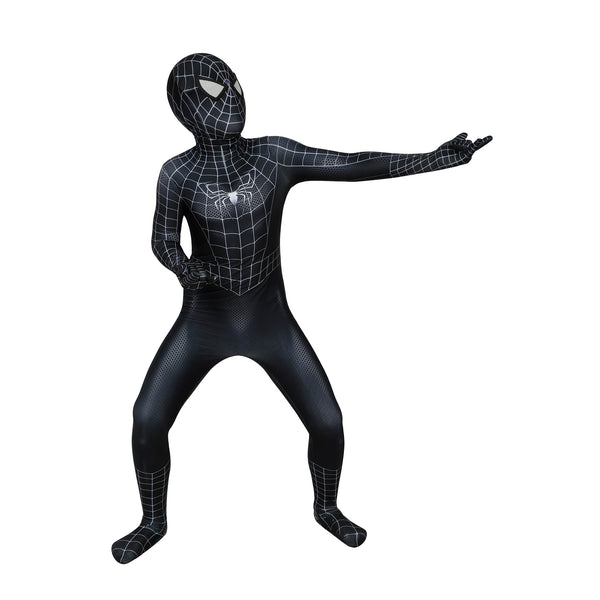 Spider-Man 3 Eddie Brock Venom Cosplay Costume Kid Black Jumpsuit