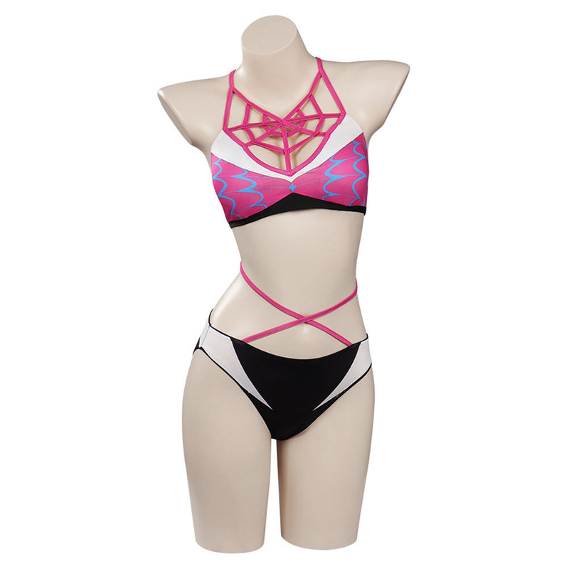 Spider Man Spider-Gwen Gwen Stacy Cosplay Costume Women Swimsuit Coat