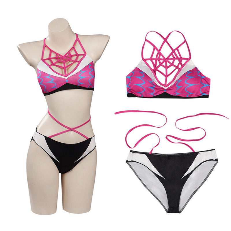 Spider Man Spider-Gwen Gwen Stacy Cosplay Costume Women Swimsuit Coat