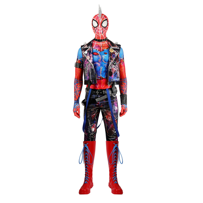 Spider Man Hobart Hobie Brown Cosplay Costume Punk Jacket Set