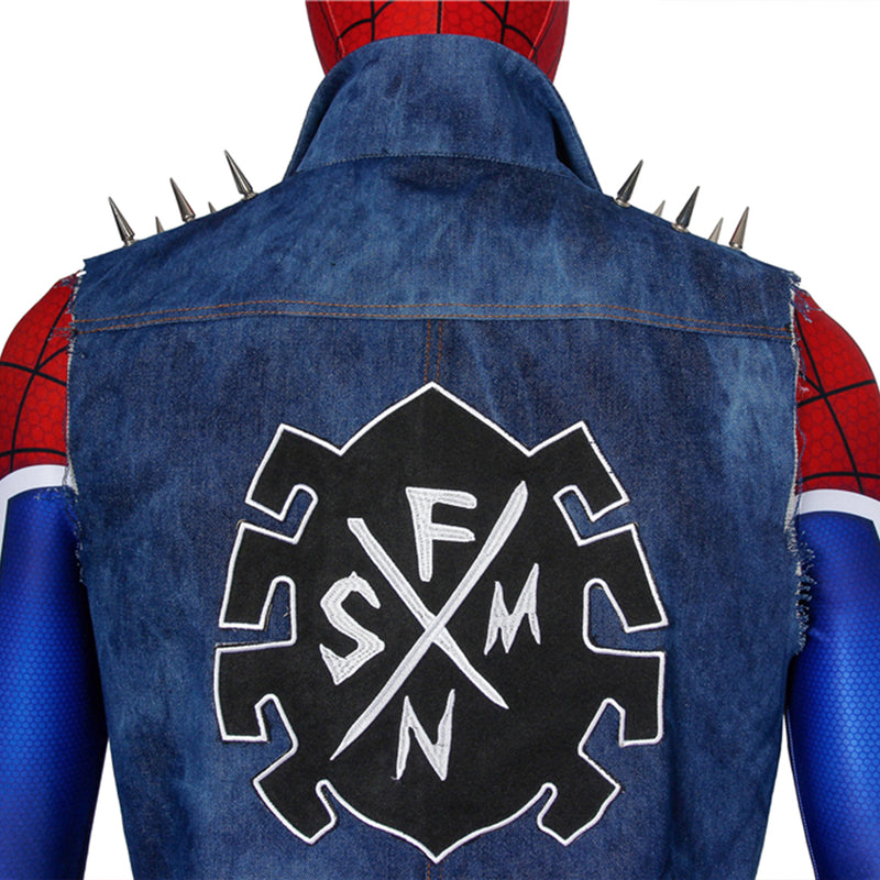 Spider Man PS4 Spider-Punk Jumpsuit Men Cosplay Costume