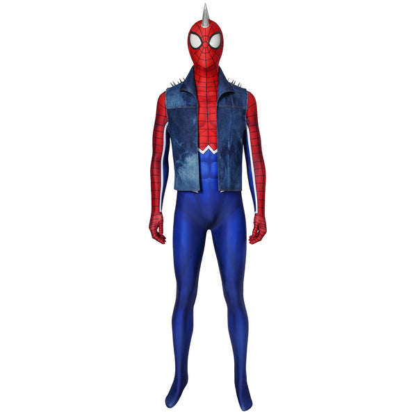 Spider Man PS4 Spider-Punk Jumpsuit Men Cosplay Costume