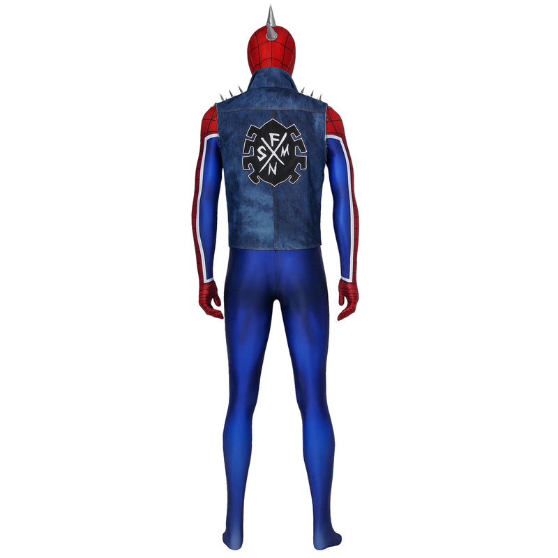 Spider Man PS4 Spider-Punk Jumpsuit Men Cosplay Costume