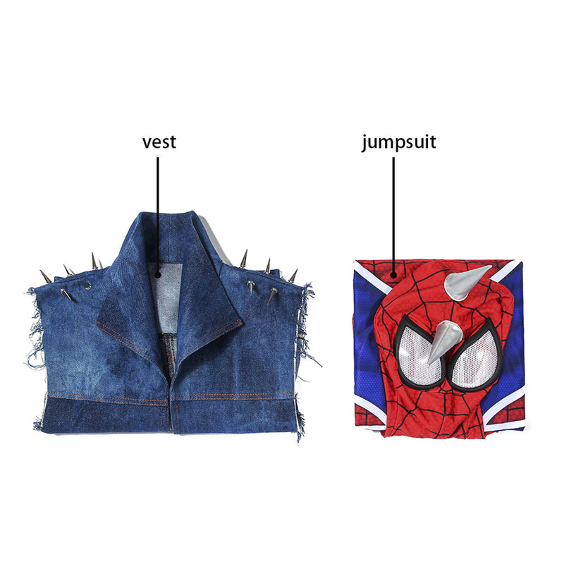 Spider Man PS4 Spider-Punk Jumpsuit Men Cosplay Costume