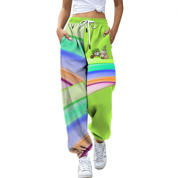 St Patricks Pants Casual Clover Printed High-waisted Drawstring Sweatpant