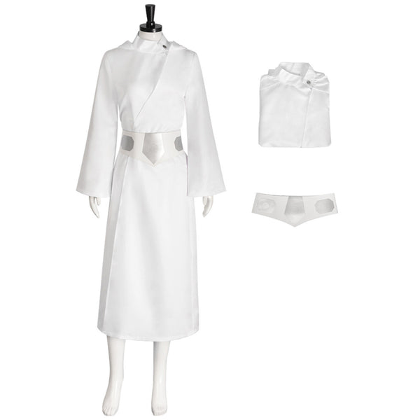 Star Wars: Princess Leia Cosplay Costume Hoodie White Dress