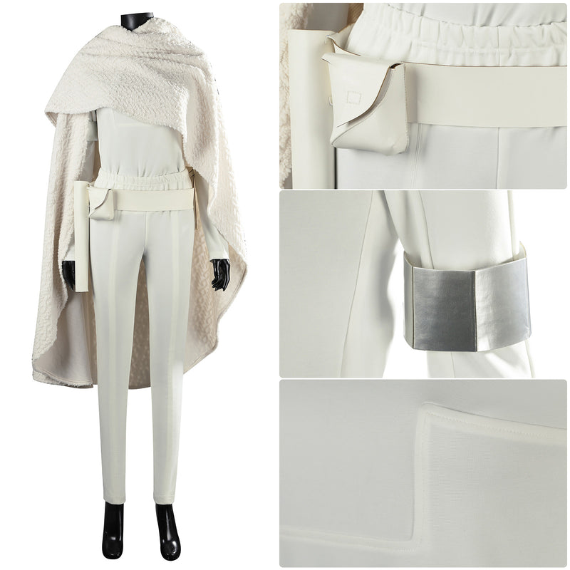 Star Wars：Episode II Padme Amidala Cosplay Costume Women White Uniform Set