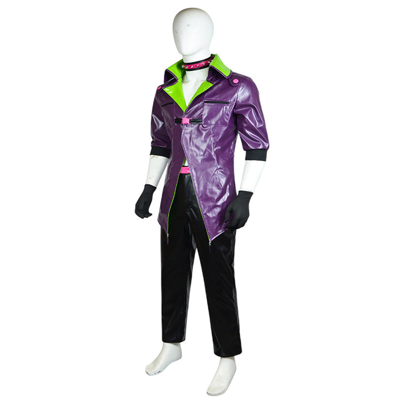 Suicide Squad ISEKAI Harley Quinn Cosplay Costume Purple Coat