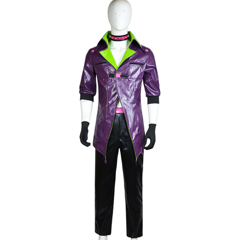 Suicide Squad ISEKAI Harley Quinn Cosplay Costume Purple Coat