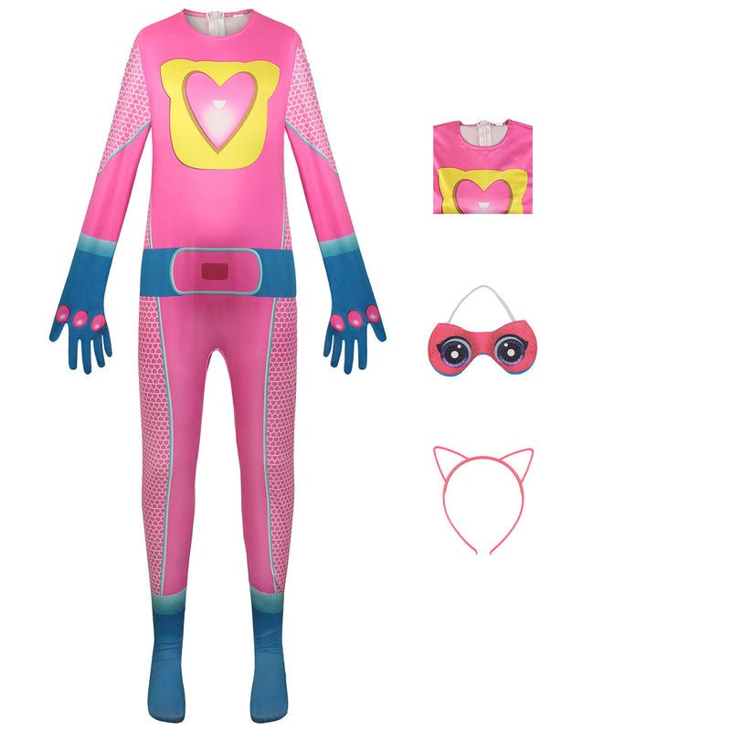 Children SuperKitties Cosplay Bodysuit Anime Super Cat Performance Costume