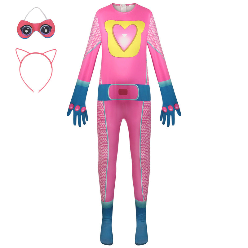 Children SuperKitties Cosplay Bodysuit Anime Super Cat Performance Costume