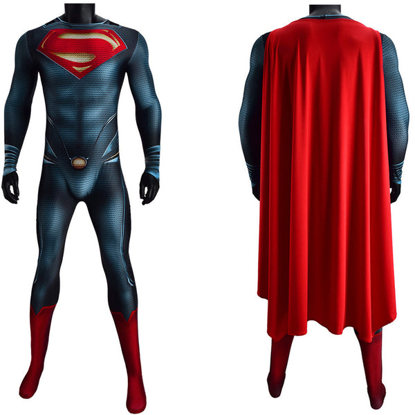 Superman Man of Steel Clark Kent Cosplay Costume Jumpsuit Red Cloak