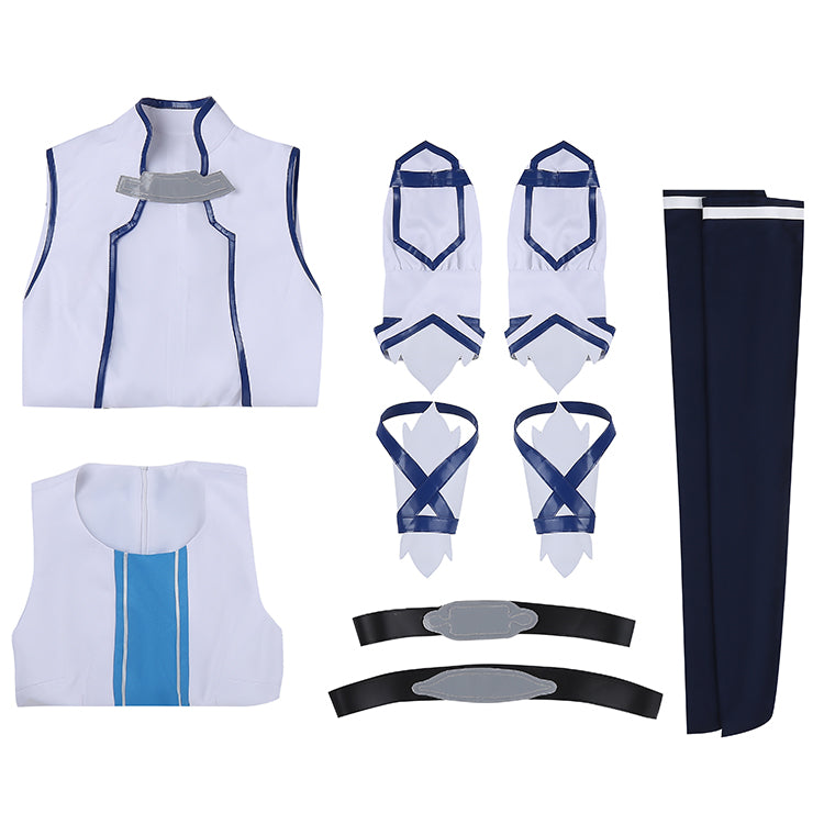 AwwwCos SAO Sword Art Online 2 Asuna Yuuki Blue Version Cosplay Costume Dress Halloween Party Suit Outfit Uniform for Women Men