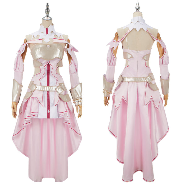 Anime Sword Art Online Yuuki Asuna Cosplay Costume Dress Suit Ball Gown Halloween Outfit Uniform for Women