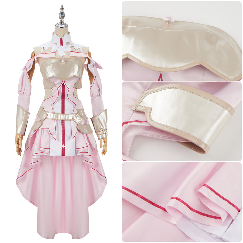 Anime Sword Art Online Yuuki Asuna Cosplay Costume Dress Suit Ball Gown Halloween Outfit Uniform for Women