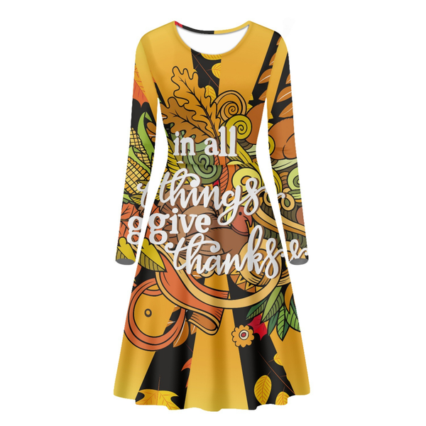 Thanksgiving Day Printed Women A Line Halloween Party Dress