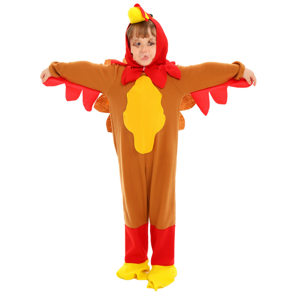 Thanksgiving Turkey Cosplay Costume Kids Plush One Piece Pajamas Suit