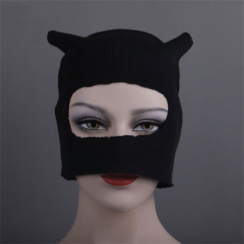 The Batman Selina Kyle Catwoman Cosplay Mask Knitted Visor