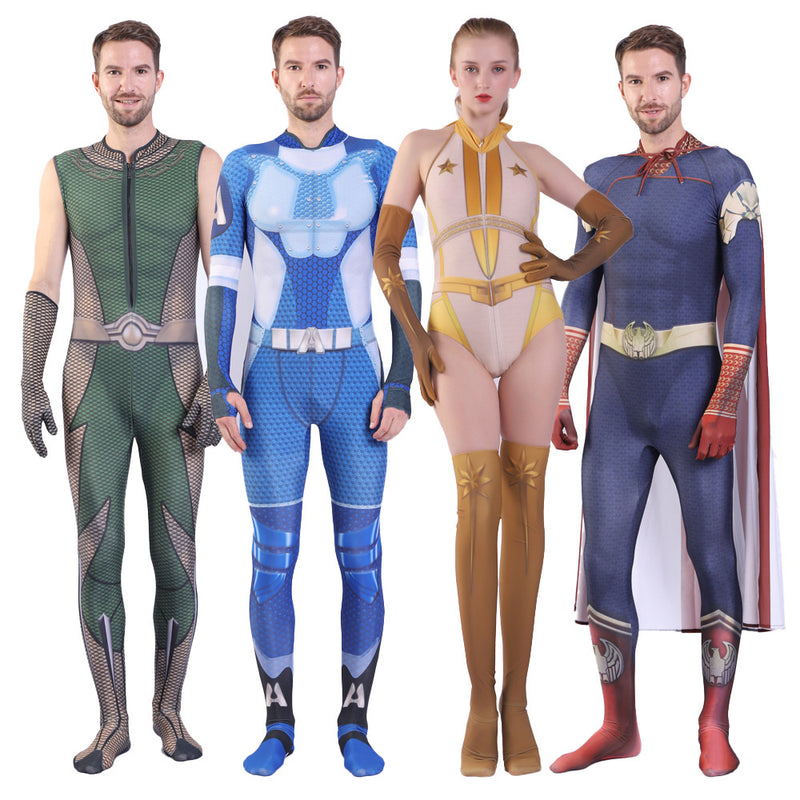 The Boys Cosplay Costume 3D Digital Printed Jumpsuit Adult Kid Star Train Bodysuit