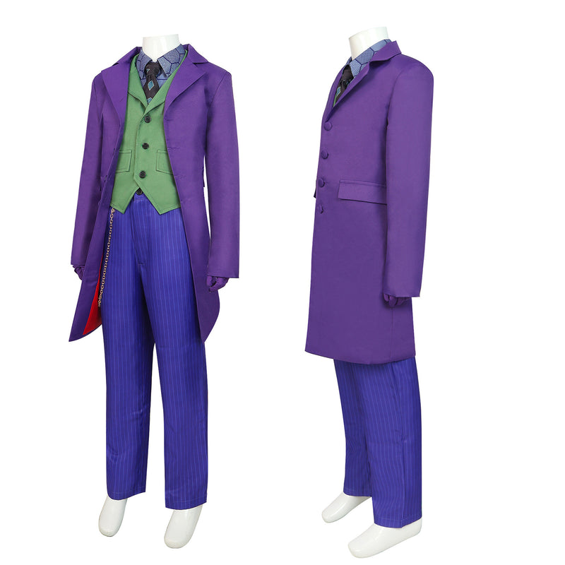 The Dark Knight Joker Purple Coat Green Vest Kid Cosplay Costume