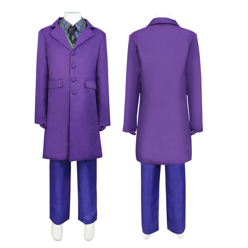 The Dark Knight Joker Purple Coat Green Vest Kid Cosplay Costume