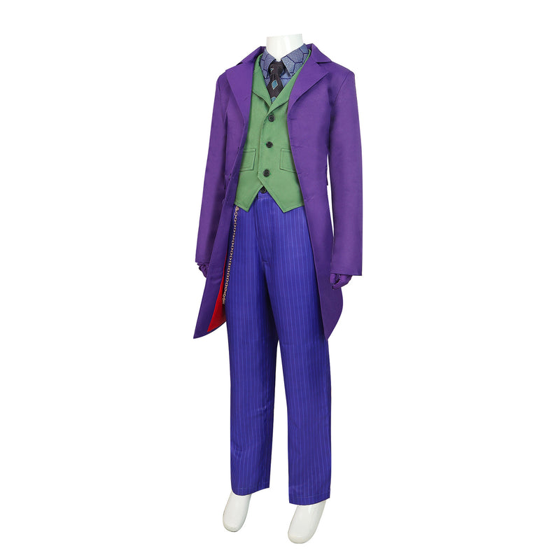 The Dark Knight Joker Purple Coat Green Vest Kid Cosplay Costume