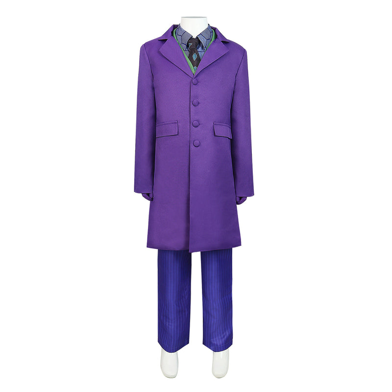 The Dark Knight Joker Purple Coat Green Vest Kid Cosplay Costume