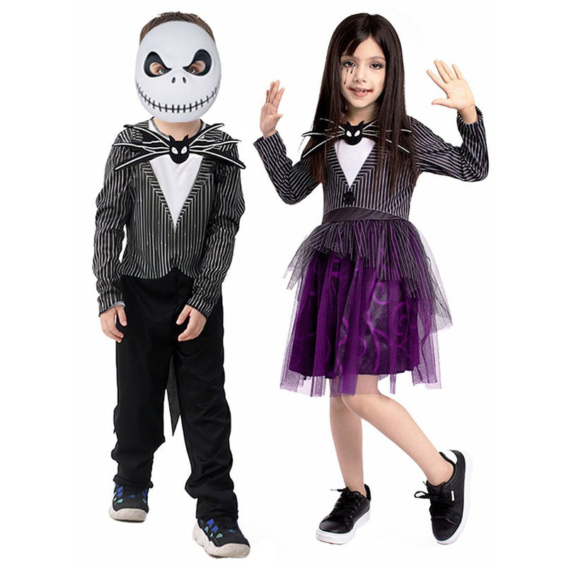 The Nightmare Before Christmas Jack Skellington Cosplay Costume Couple Clothing for Boys and Girls