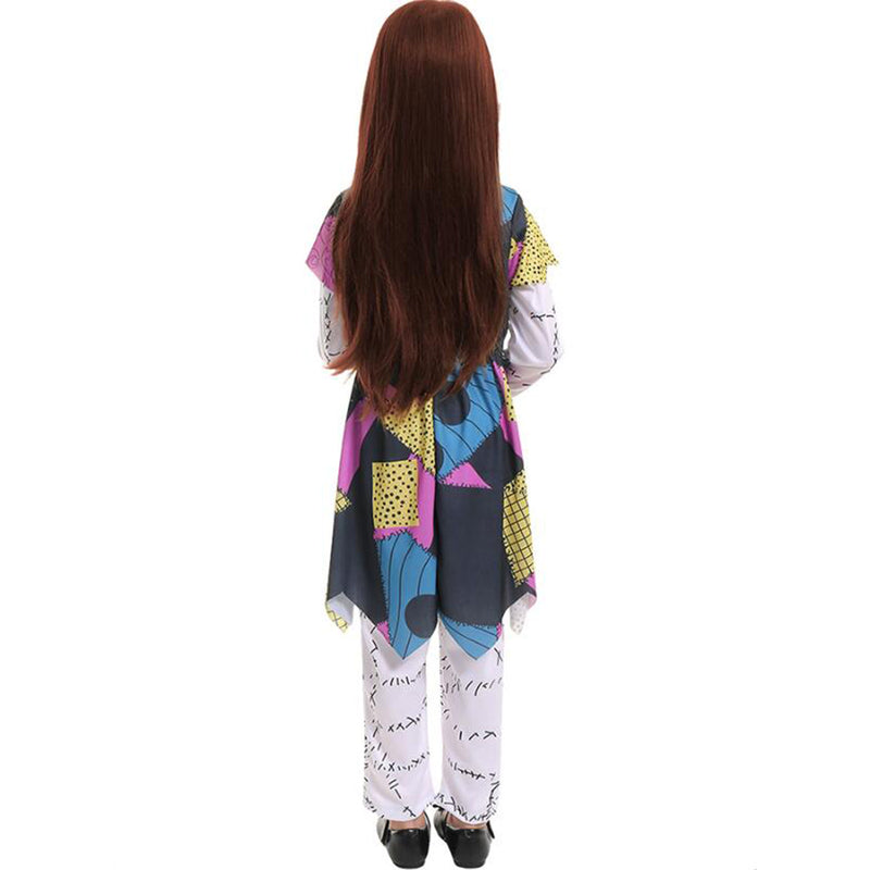 The Nightmare Before Christmas Sally Kid Cosplay Costume Girl Dress White Halloween Clothing