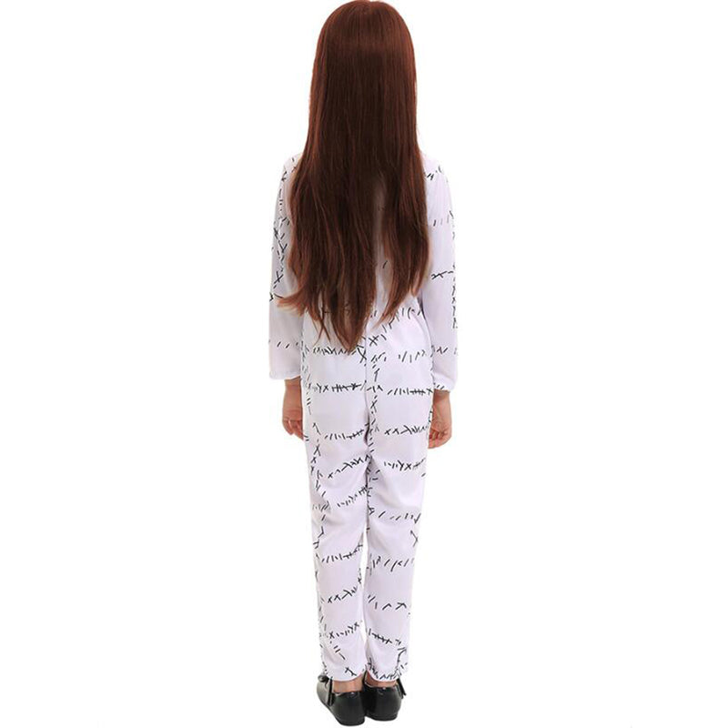 The Nightmare Before Christmas Sally Kid Cosplay Costume Girl Dress White Halloween Clothing