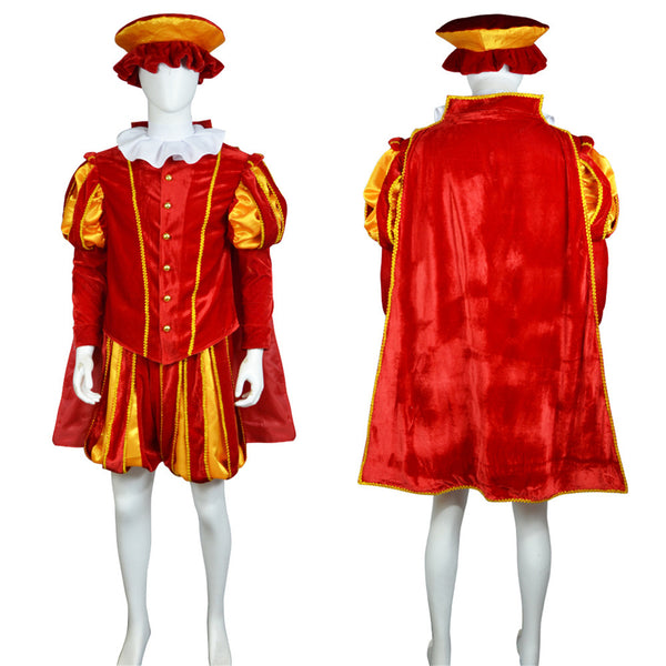 The Tudors Medieval King Cosplay Costume Renaissance Retro Men Cloak