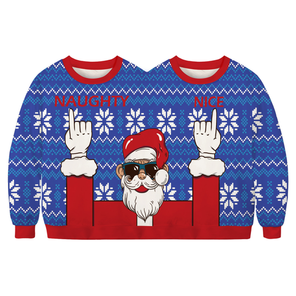 Two Person Couples Sweater for Women Men Conjoined Christmas Sweater