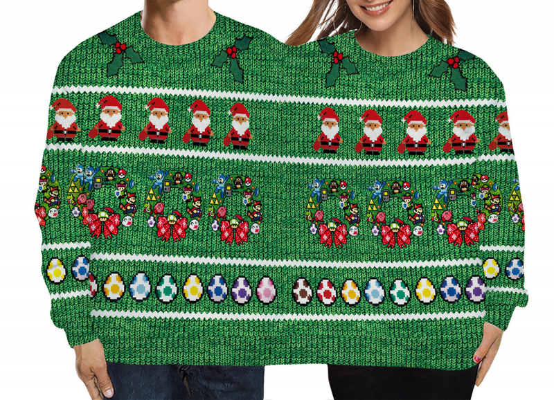 Two Person Couples Sweater for Women Men Conjoined Christmas Sweater