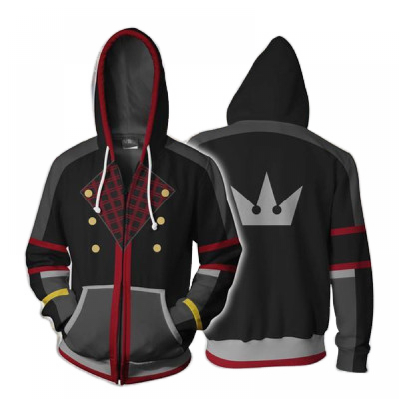 Unisex Game Kingdom 3D Sweatshirt Hearts Sora Riku Kairi Cosplay Hoodies