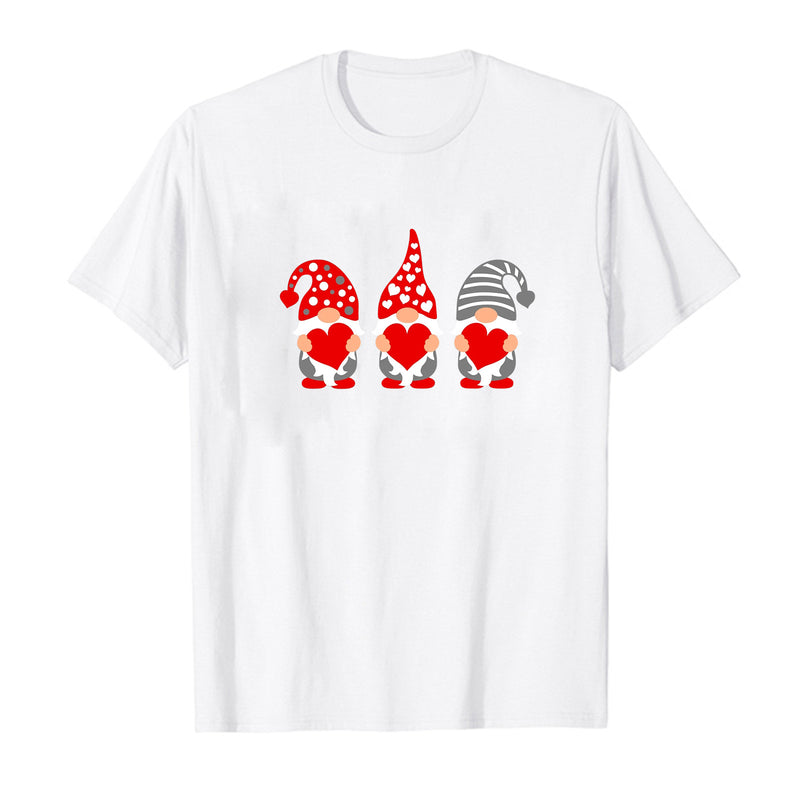 Valentine Women Love Heart O Neck T-Shirt Gift Shirt Casual Tee Tops