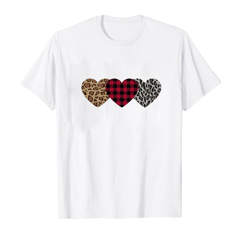 Valentine Women Love Heart Summer T-Shirt Gift Shirt Casual Tee Tops