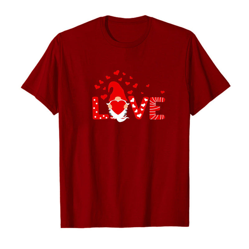 Valentine Women Love Heart Summer T-Shirt Gift Shirt Casual Tee Tops