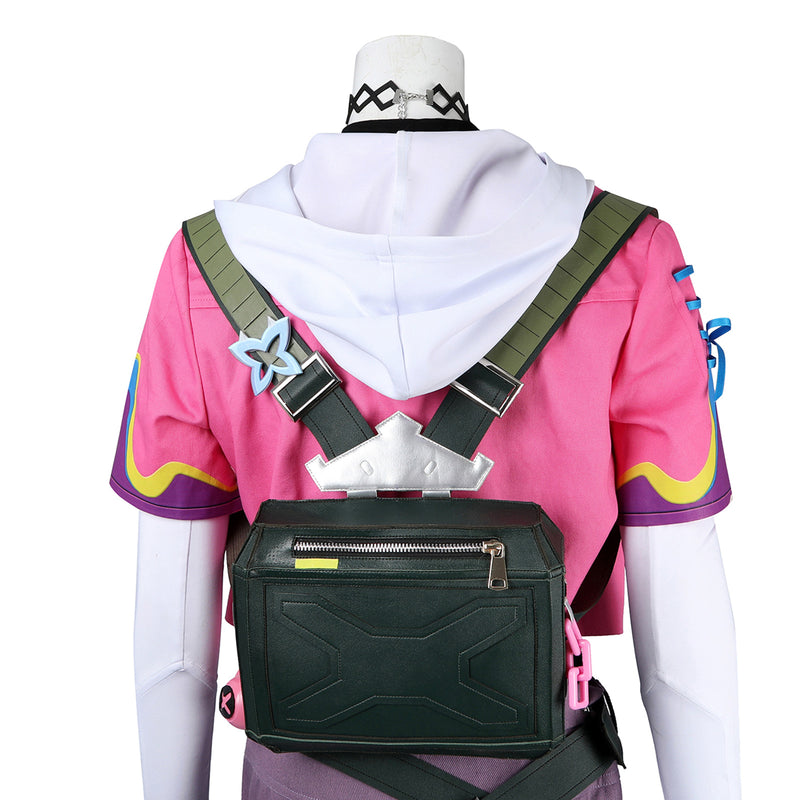 Valorant Clove Cosplay Costume Game Women Pink Uniform Set Tight Pants