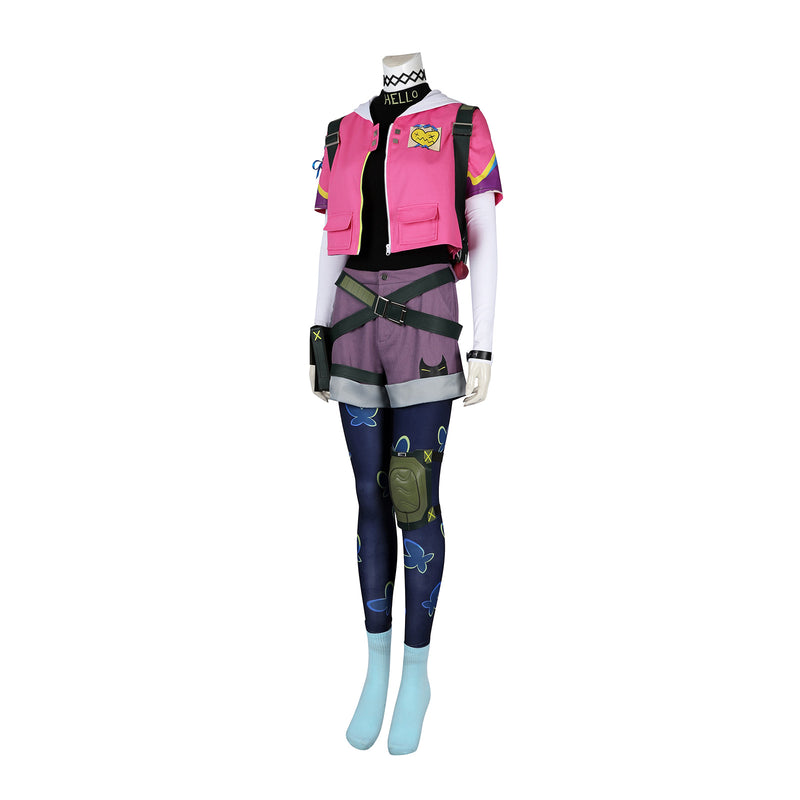 Valorant Clove Cosplay Costume Game Women Pink Uniform Set Tight Pants